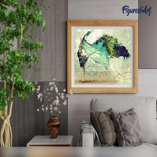 Figured'Art Paint by Numbers Kit for Adults with Frame Modern Dancers 16"x20" - Craft Art Painting DIY Kit Canvas Already Stretched on a Wooden Frame {4}