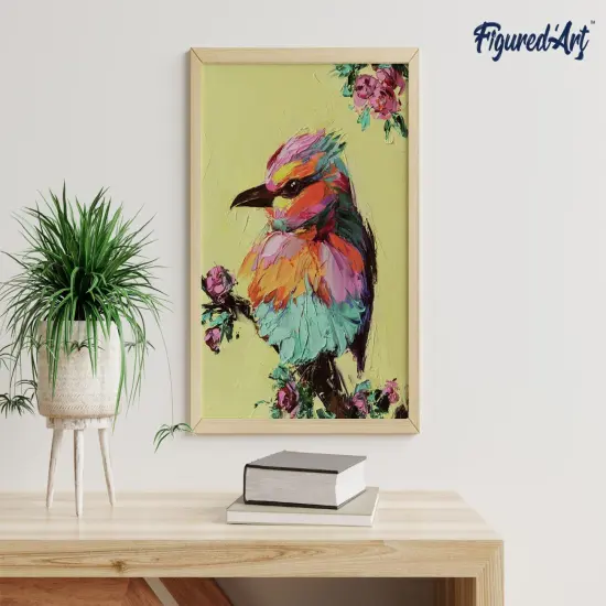 Figured'Art Paint by Numbers Kit for Adults Little Bird 16"x20" - Craft Art Painting DIY Kit Rolled Canvas without frame {4}