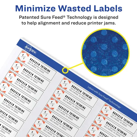 Avery Easy Peel Return Address Labels, Sure Feed Technology, Permanent Adhesive, 1/2" x 1-3/4", 2,000 Labels (8167) {2}