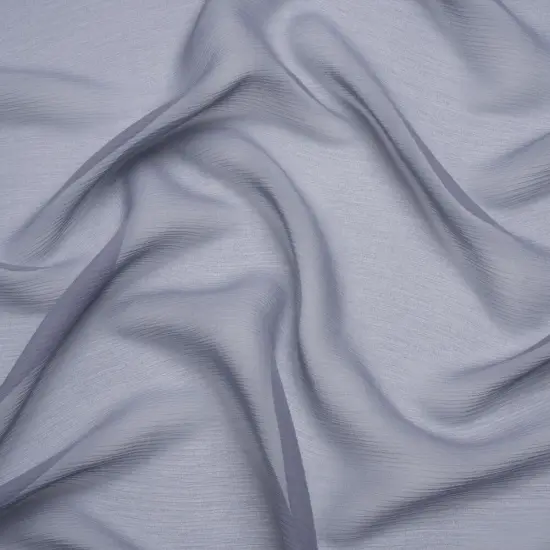 1 Yard Infinity Blue Crinkled Silk Chiffon Fabric Lightweight Sheer Material, 43 Inches Wide {1}