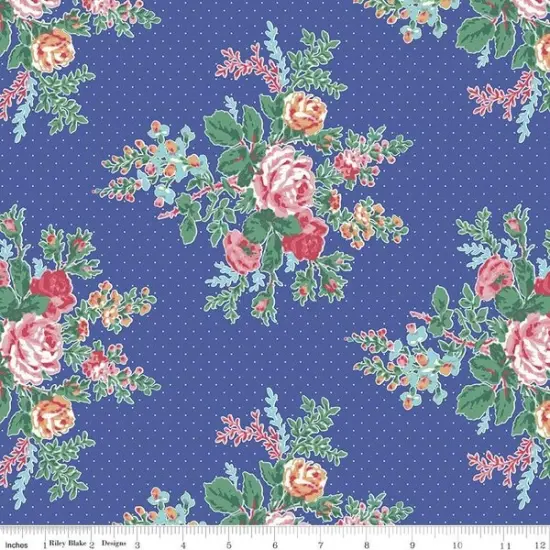 Floral in Blue (c16650-blue) | Simple Pleasures | American Jane | Riley Blake {1}