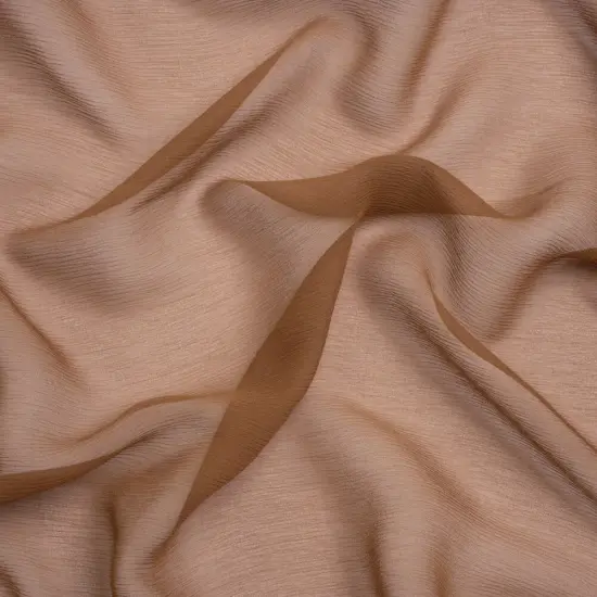 1 Yard Crinkled Silk Chiffon Light Brown Sheer Elegant Draping, 43 Inches Wide {1}