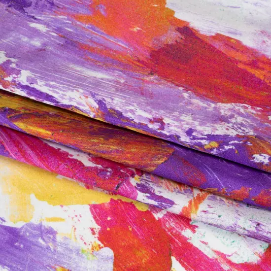 1 Yard Silk Charmeuse 16MM Rose Garden Sketches in Purple, Yellow & Beige on White fabric 53" Wide {1}