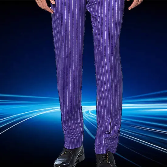 Men's Joker Suit Costume Purple Jacket Pants Slim Fit Halloween {4}