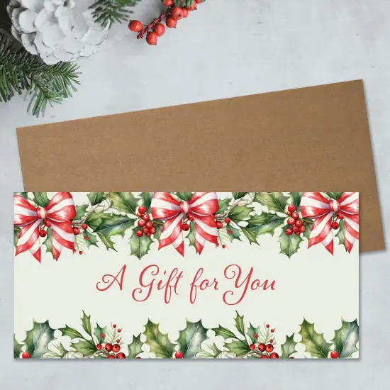 Great Papers! Holly & Holiday Bow Gift/Money Card Holders with Envelopes, 6.5" x 11", 12 Count {5}