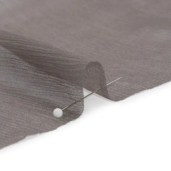 1 Yard Crinkled Silk Chiffon Dark Silver Sheer Lightweight Draping Fabric, 43 Inches Wide {2}