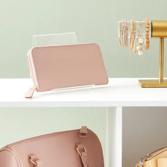 6-Pack Acrylic Book Stand for Display, 4.5x5-Inch Clear Easel, Transparent Holder with Ledge for Displaying Comics, Magazines, Pictures, Phones, Tablets, CDs, Notebooks {3}