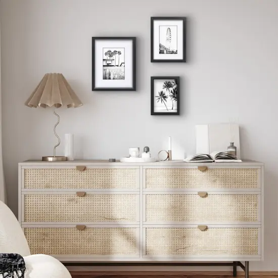 Americanflat Set of 3 Picture Frames - Includes 5x7, 6x8, 8x10 Frames - Use as 4x6 and 5x7 Frames with Included Mat - Black Picture Frames with Deep, High-Quality Molding and Shatter-Resistant Glass {6}