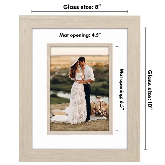 Americanflat 8x10 Picture Frame with Decorative Inner Mat Accent - Use as 5x7 photo frame with Mat or 8x10 frame without the Mat - Statement Frame with Shatter-Resistant Glass and Easel Stand {2}
