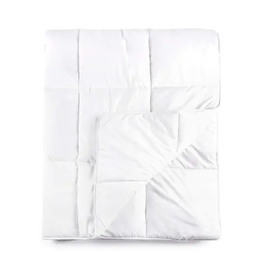 Tadpoles Quilted Comforter | 85" x 65" | Made of 100% Brushed Microfiber Polyester (Shell) & 200 GSM Fiberfill | Soft, Breathable & Durable | Ideal for Twin-Size Beds | Box Pattern in White {2}
