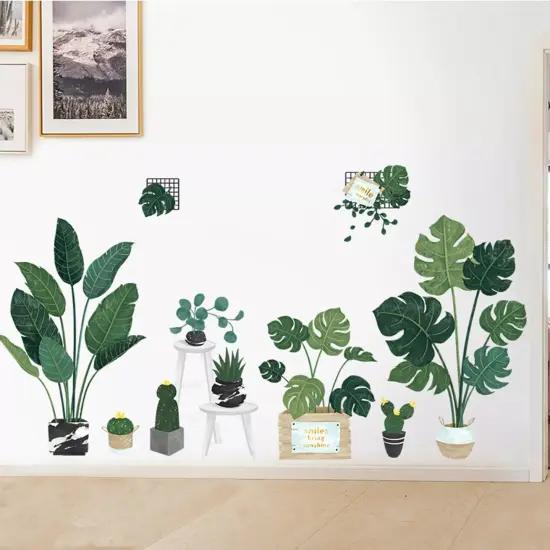 Green Potted Plants Removable PVC WALL STICKERS Living Room Home Decorations {2}