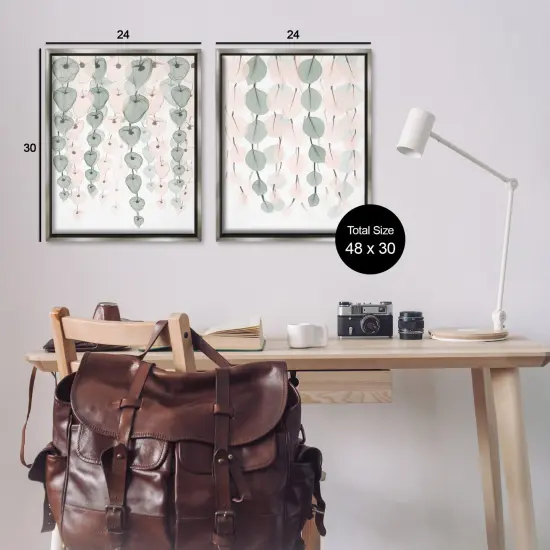 Stupell Industries Translucent Hanging Vines Foliage Framed Floater Canvas Wall Art Gray Floater Frame {3}