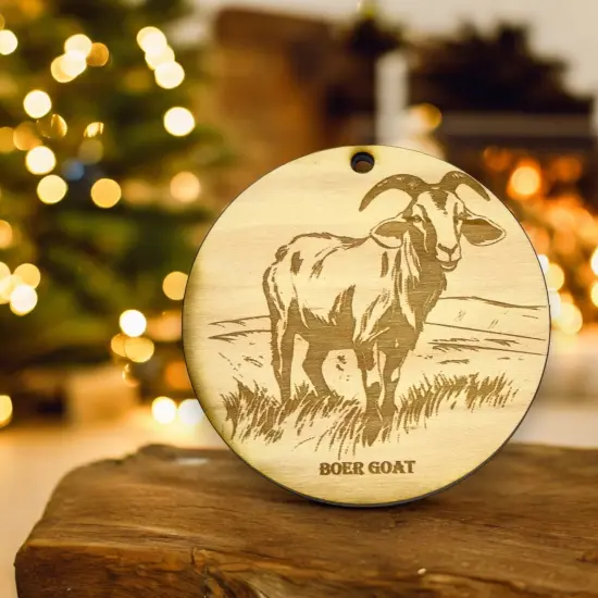 Ornament - Boer Goat Raw Wood {4}