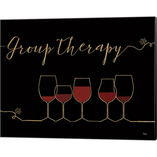 Underlined Wine IX Black by Veronique Charron 20" x 16" Canvas Wall Art {1}