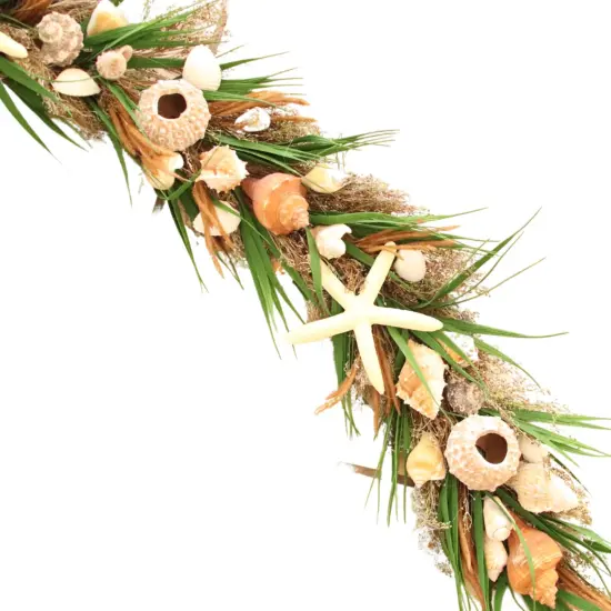 5ft Shell Arrangement Garland - Handcrafted Garland &ndash; Beach-Inspired Home Decor, Christmas Gift - Holiday Tee {1}