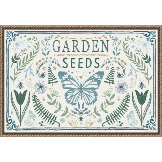 Garden Tones I by Anne Tavoletti Framed Canvas Wall Art {1}