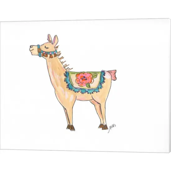 Llama by Molly Susan Strong 20" x 16" Canvas Wall Art {1}