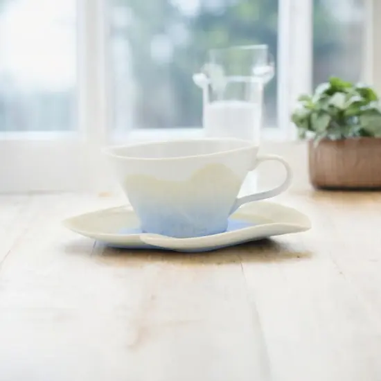 Ceramic Crystalline Glaze Cup and Saucer, Afternoon Tea, Gift for Her, Kitchen Decor {2}