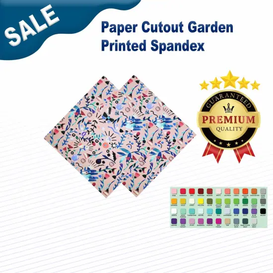Paper Cutout Garden Printed Spandex {1}