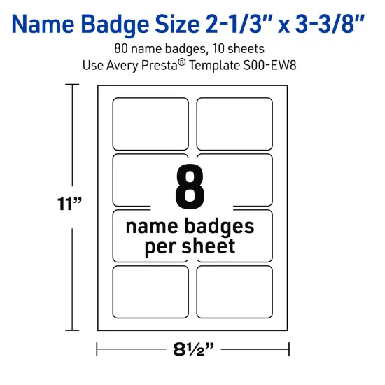 Avery Printable Rectangle Adhesive Name Badges, Pre-Printed Gold Florals, Matte White, 2-1/3" x 3-3/8", Laser & Inkjet Compatible, 80 Total, Great for Branding, Marketing, and Events {5}