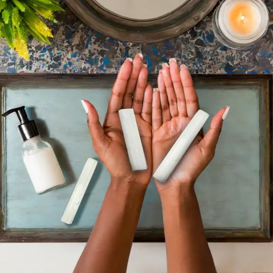 Selenite Wands Bulk, Large Healing Crystals Sticks for Meditation (3-5 in, 3 lbs) {2}