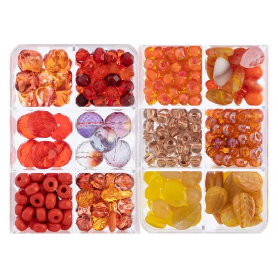 John Bead Mixed Czech Glass Beads Box, 200g Capeverdi Sunrise {3}