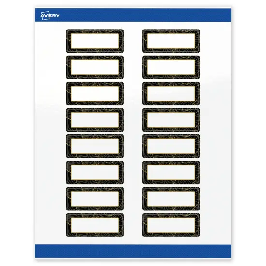 Avery Printable Rectangle Address Labels with Sure Feed Technology, Pre-Printed Black Border with Gold Pattern, Glossy White, 1" x 2-5/8", Laser & Inkjet Compatible, 160 Total {1}