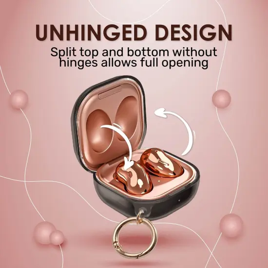 Insten Case For Samsung Galaxy Buds Pro Case (2021) / Galaxy Buds Live Case (2020) Soft TPU Protective Cover with Keychain, Support Wireless Charging, Clear Black {6}