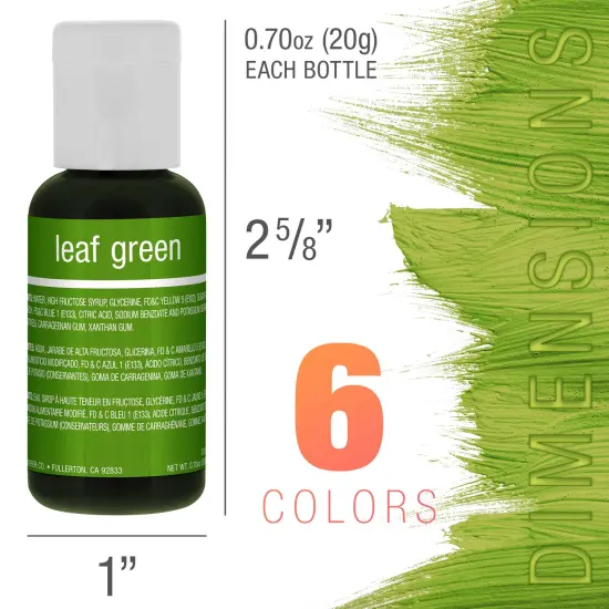 US Cake Supply by Chefmaster 6 Liqua-Gel Cake Color Kit, 0.7 fl. oz. {3}
