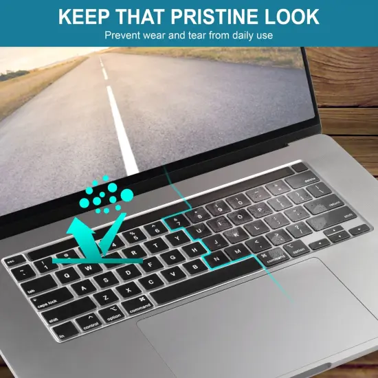 Insten Keyboard Cover Protector Compatible with 2020 Macbook Pro 13", Ultra Thin Silicone Skin, Tactile Feeling, Anti-Dust, Black {3}