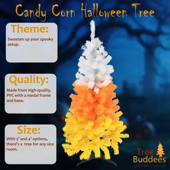 White, Orange and Yellow Candy Corn Halloween Tree (4 Foot) {6}