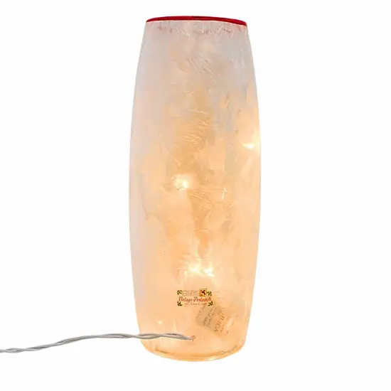 Stony Creek 11.75 In Vintage Postcard Large Vase Christmas Lighted Glass Accent , Christmas Decor Electric Pre-Lit Christmas TREE {2}