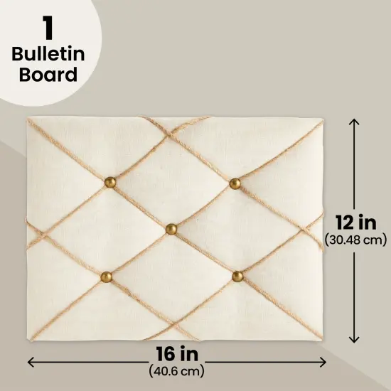 Fabric Bulletin Board &ndash; Photo Display Board for Walls, Office, Bedroom, Kitchen (16x12in) Brown {3}