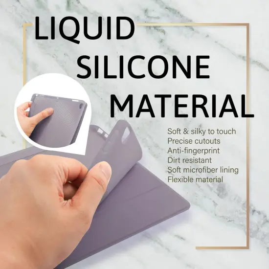 Insten - Tablet Case Compatible with iPad Air 3, Pro 10.5", Liquid Silicone, Frosted Back, Auto Sleep/Wake, Pencil Charging, Grey Purple {3}