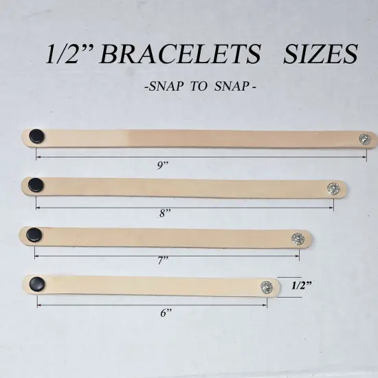 10 Pack 1/2 Inch Leather Bracelets Blank-Hand Stamping, Tooling, Engraving {5}