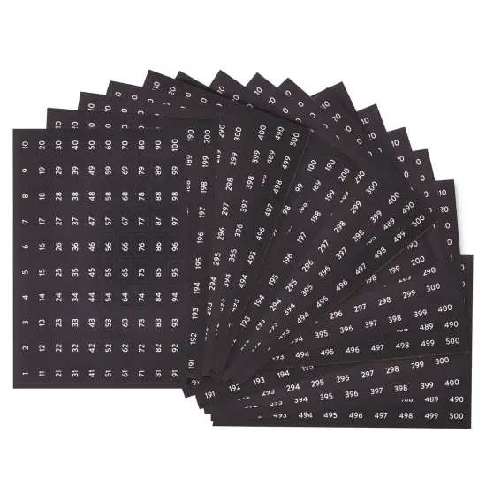 4000 Piece Number Stickers for Planners 1 to 500, Journals, Stationery Essentials, Food Labels (Black and White) {1}