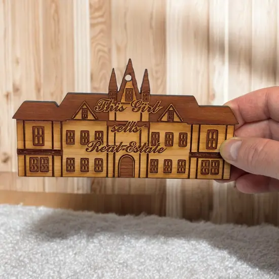 This Girl Sells Real Estate HOUSE - Cedar Ornament {6}