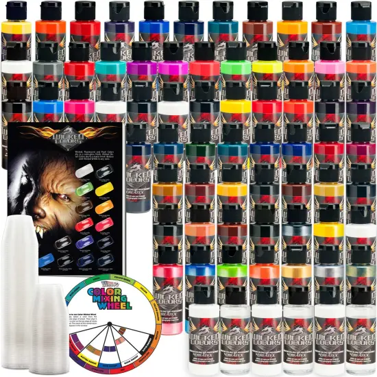 Createx 66 Color & Reducer Wicked Airbrush Paint Set, 2 oz. Bottles {1}