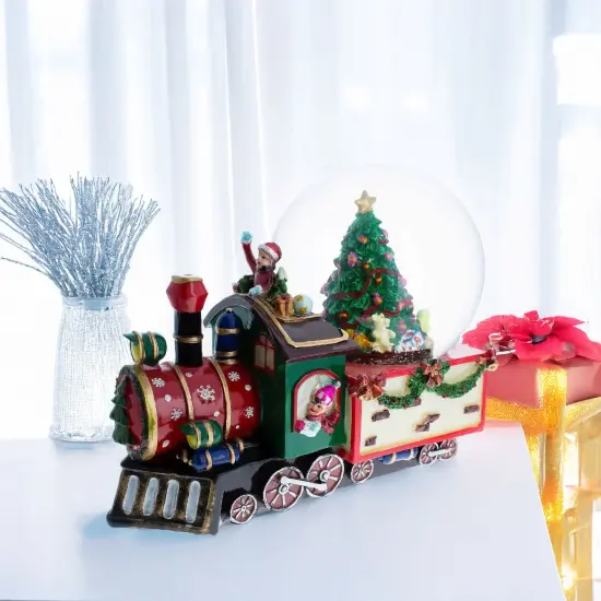 Children Riding Train Musical Water Snow Globe {3}