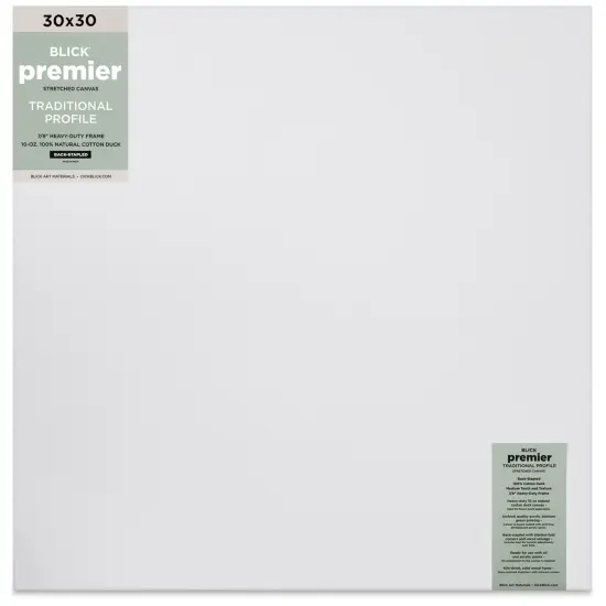 Blick Premier Stretched Cotton Canvas - Traditional Profile, Back-Stapled, 30" x 30" {1}