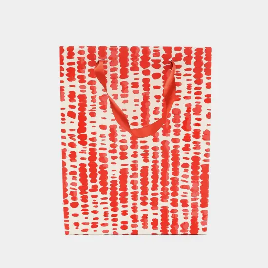 Handmade Paper Gift Bags - Set of 5, (9 X 4 X 11.5 Inch) Red {2}