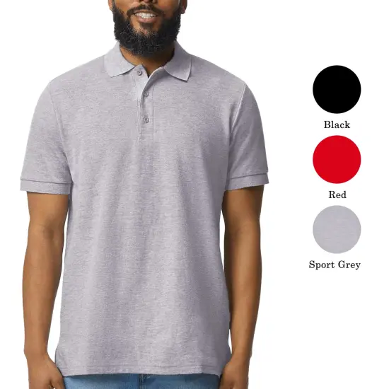 Gildan Hammer Pique Polo T-Shirt, Pure Cotton Short Sleeve Assorted Color Men's Tee Navy {6}