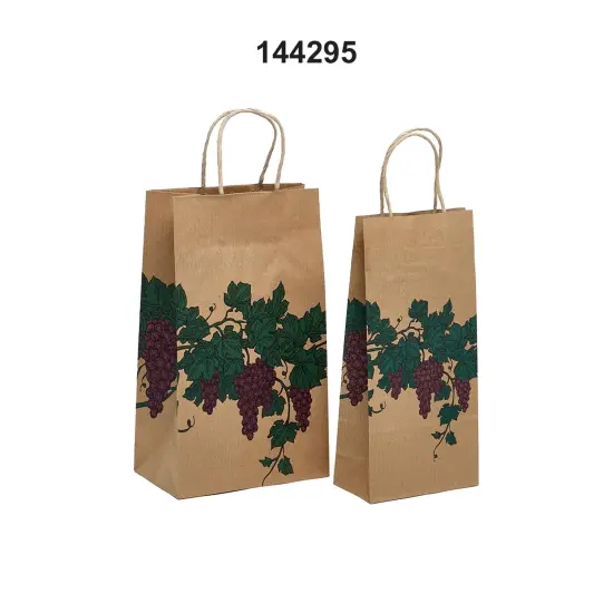 Elegant Grape Print Shopping Bag 8" x 4 3/4" x 13 5/8" {3}