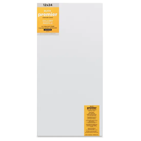 Blick Premier Stretched Cotton Canvas - Gallery Profile, Back-Stapled, 12" x 24" {1}