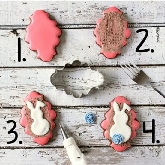 Style 1 Plaque Frame Cookie Cutter 4Pcs {3}