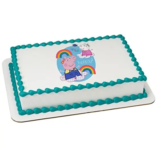 Peppa Pig Hip Hip Hooray PhotoCake&reg; Edible Cake Topper Icing Image for 1/4 Sheet cake or larger {1}