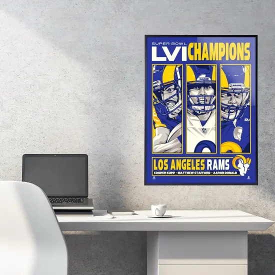 Phenom Gallery Los Angeles Rams Super Bowl LVI Champs 18" x 24" Serigraph {4}