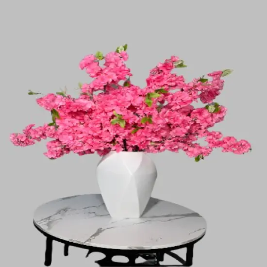 Sienna Hot Pink Silk Cherry Blossom Flower 3 Branches Pack 40'' Inches {5}