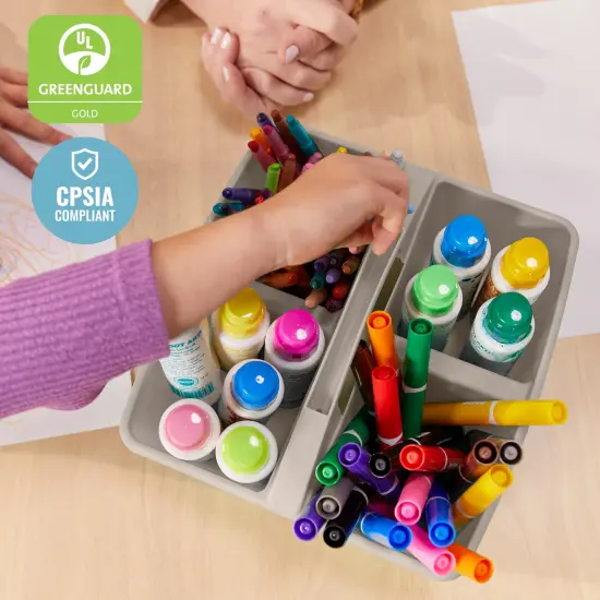 4-Compartment Medium Caddy, Storage Organizer, 6-Pack Grey {6}