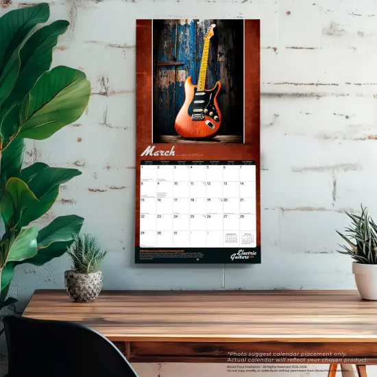 Electric Guitars | 2026 12 x 24 Inch (Hanging) Monthly Square Wall Calendar | Foil Stamped Cover | Plastic-Free {5}